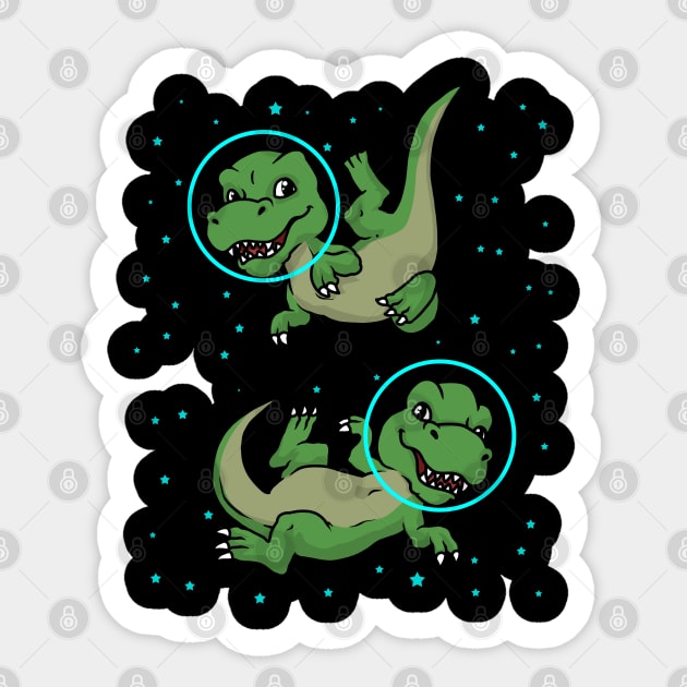 Dinosaur Astronaut Gift Kids TRex Spaceship Gift Dinosaur Sticker by PomegranatePower